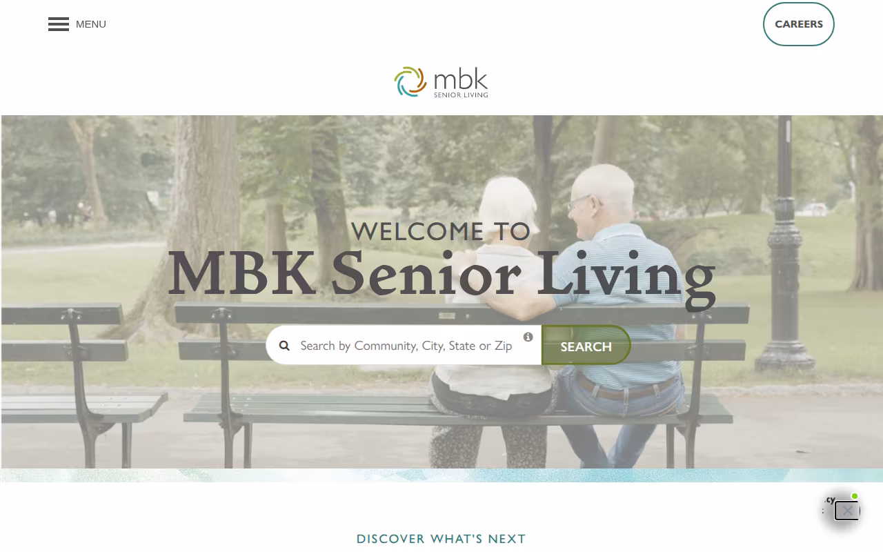 Mbk Senior Living website