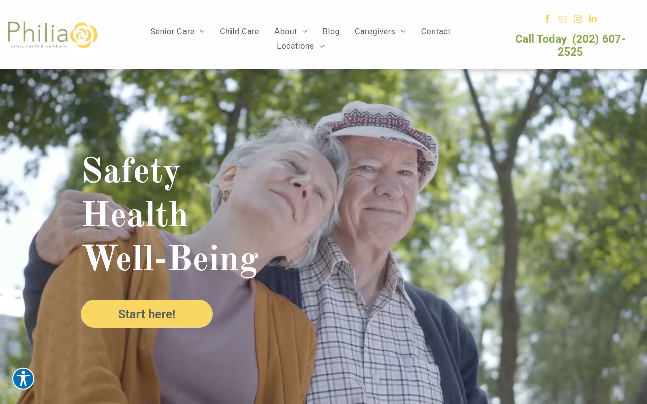 Philia Home Care website