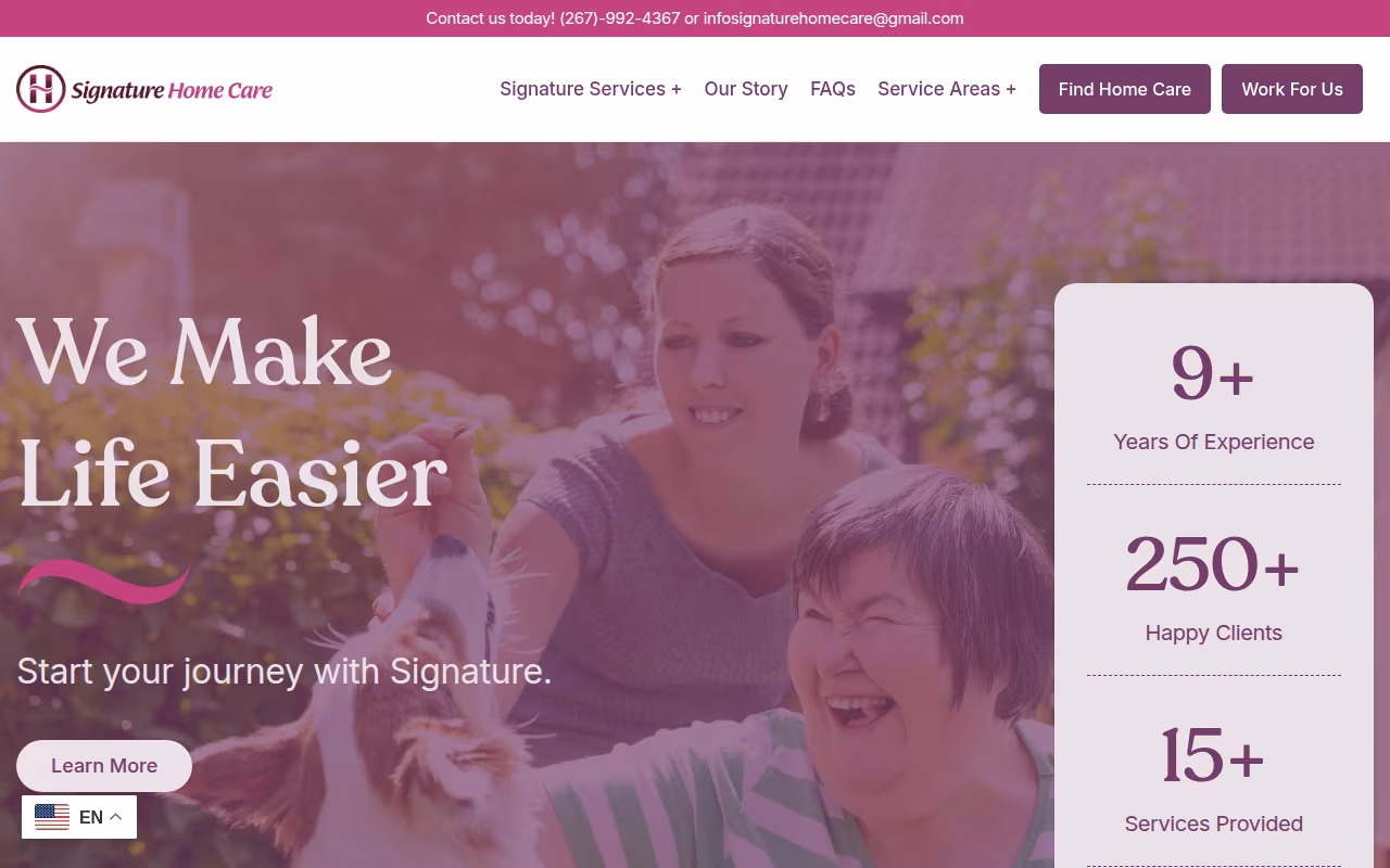 Signature Home Care LLC website