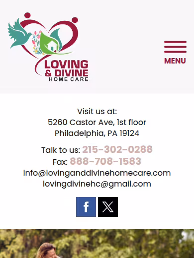Loving & Divine Home Care website