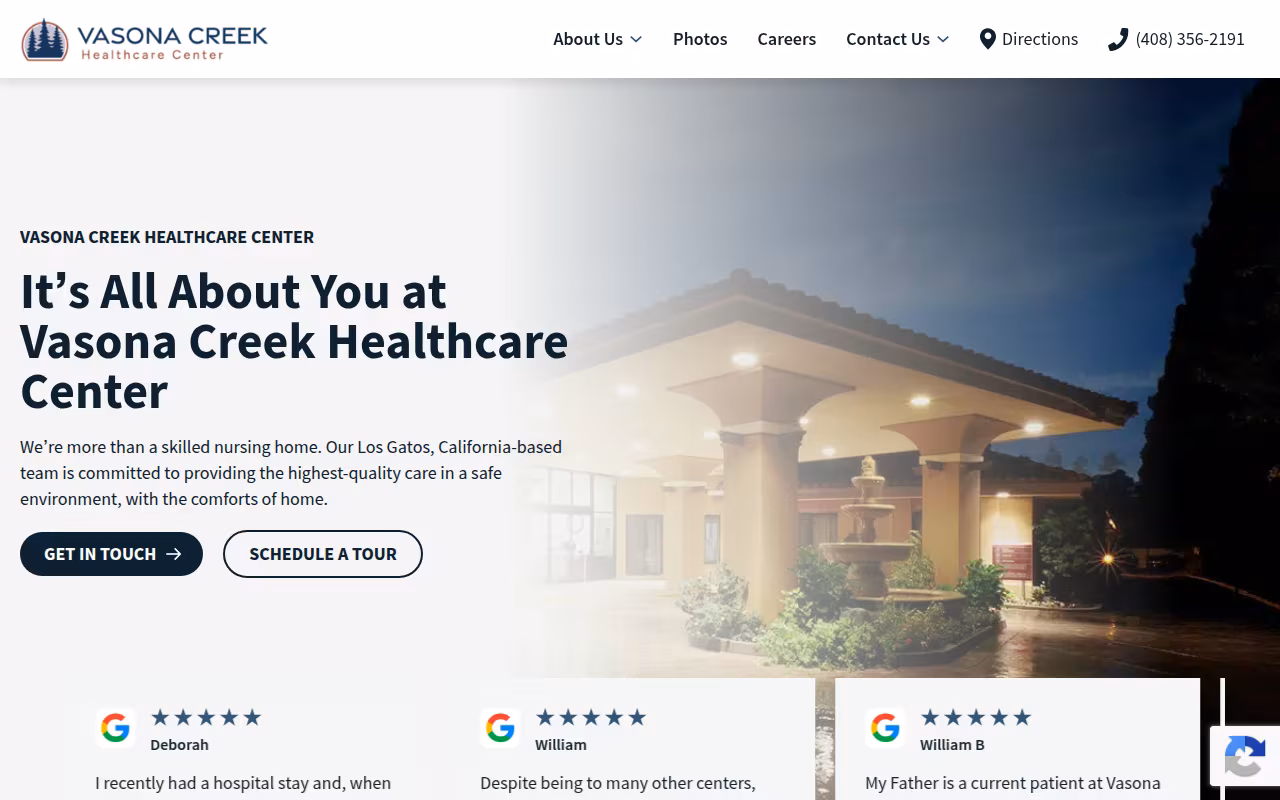 Vasona Creek Healthcare Center website