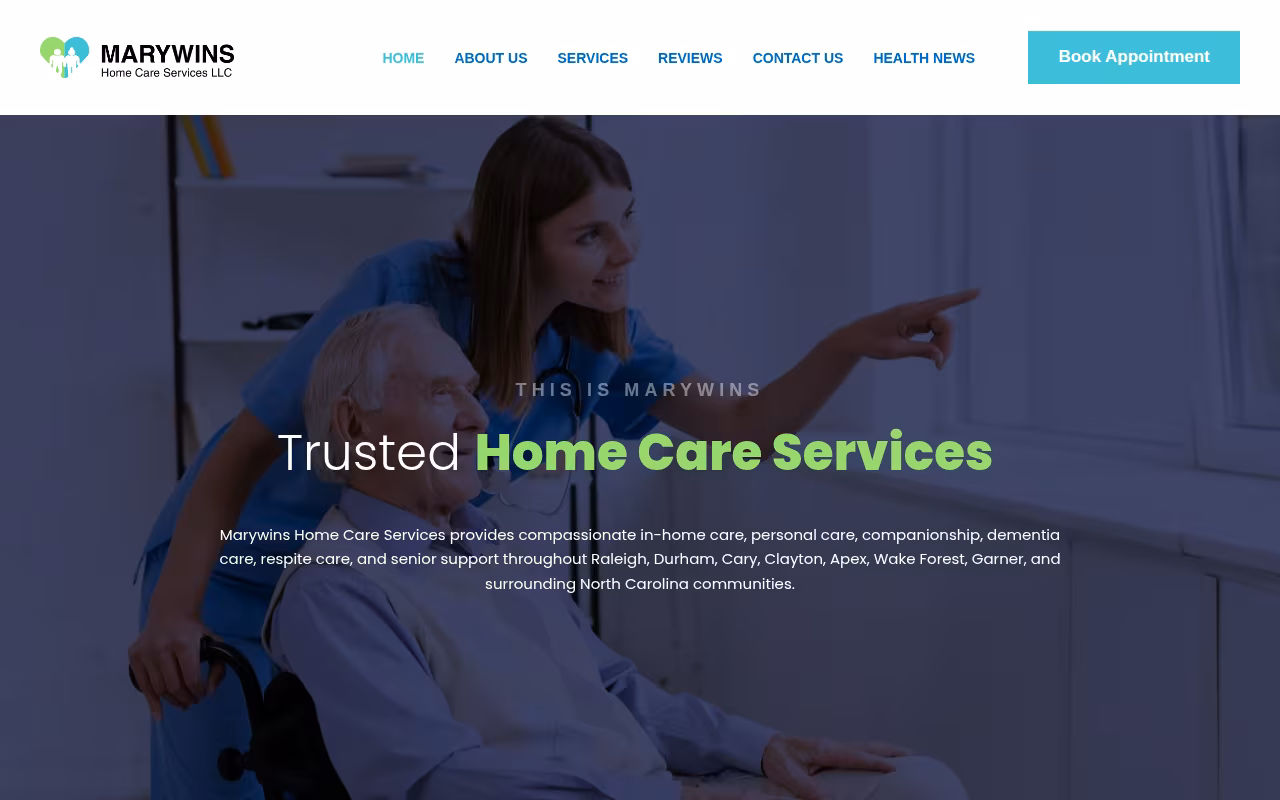 Marywins Home Care Services LLC website