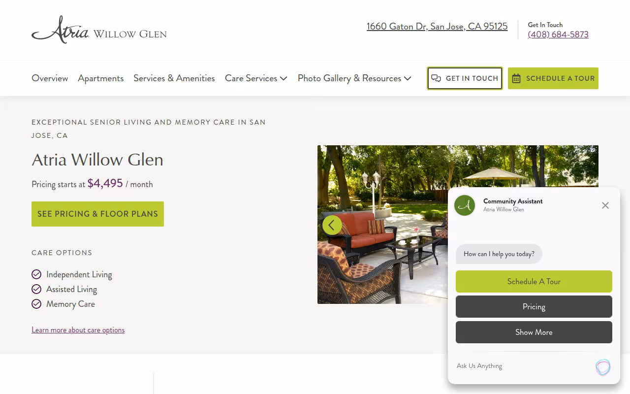 Atria Willow Glen website
