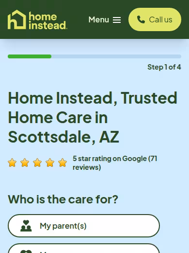 Home Instead, Home Care Services of Scottsdale website
