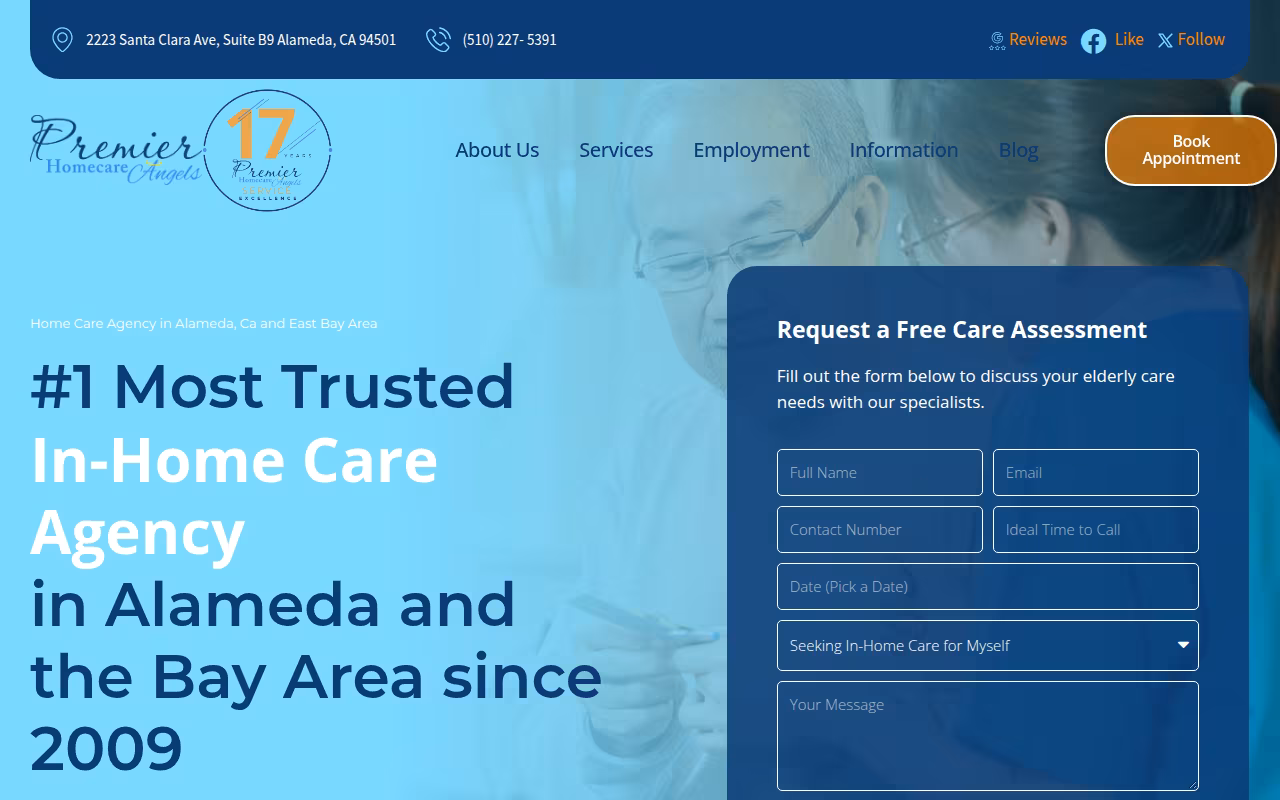 Premier Homecare Angels website