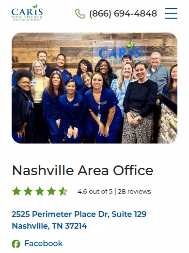 Caris Healthcare website