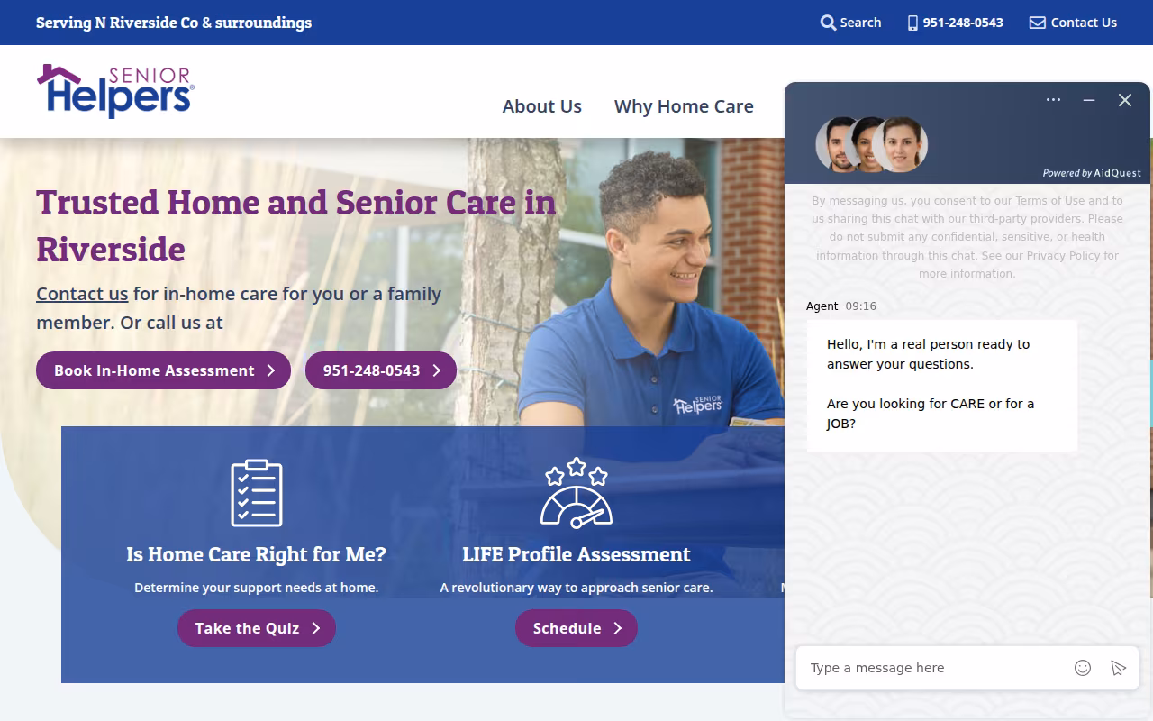 Senior Helpers website