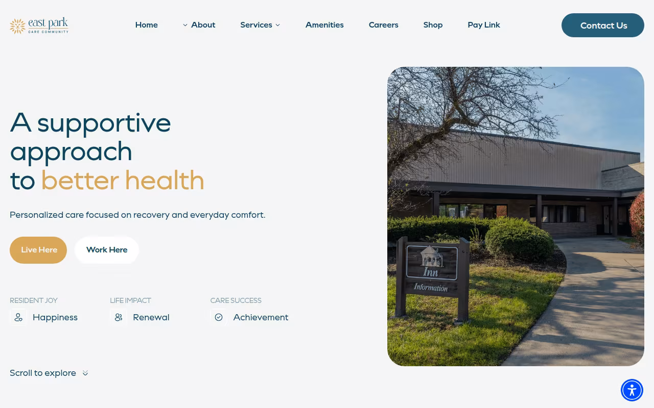 East Park Care Community website