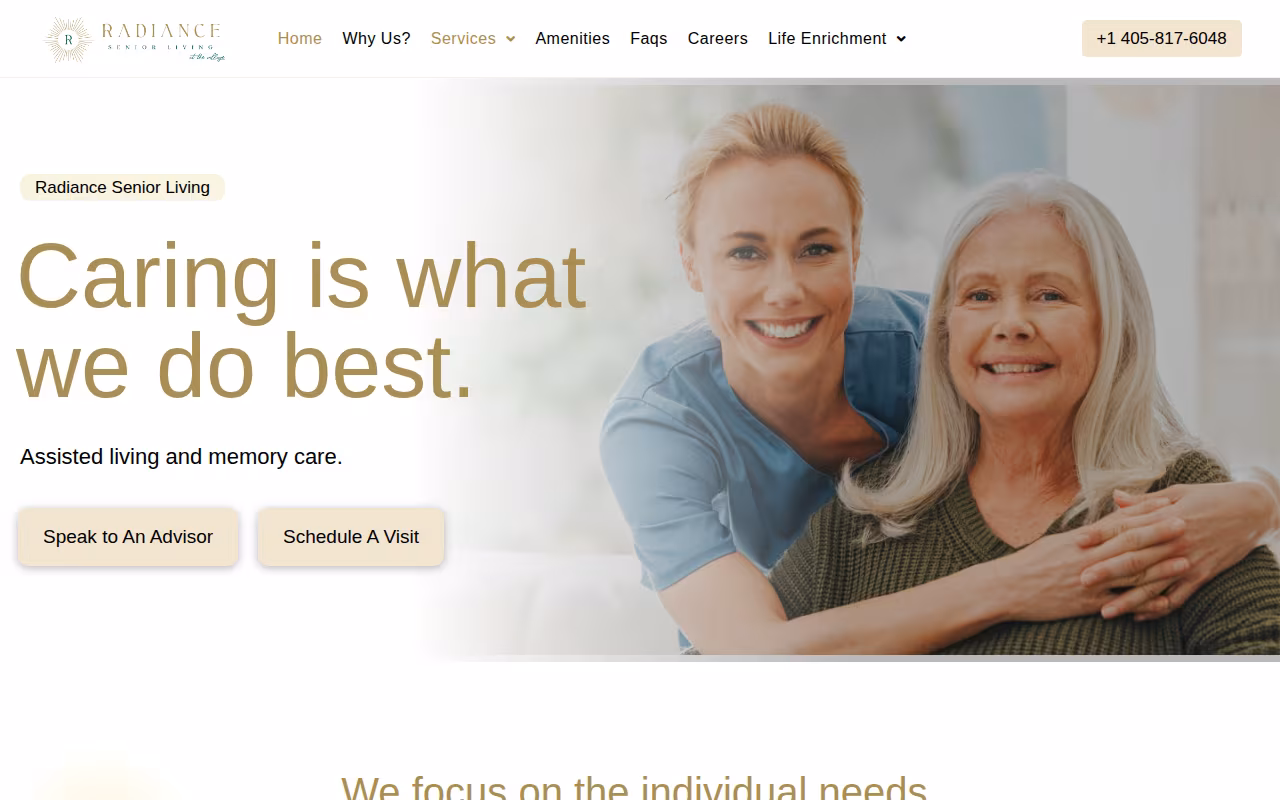 Radiance Senior Living at The Village website