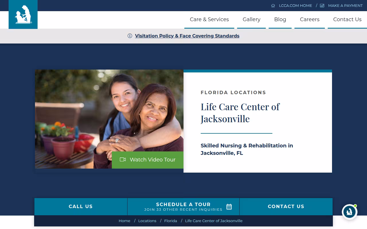 Life Care Center of Jacksonville website
