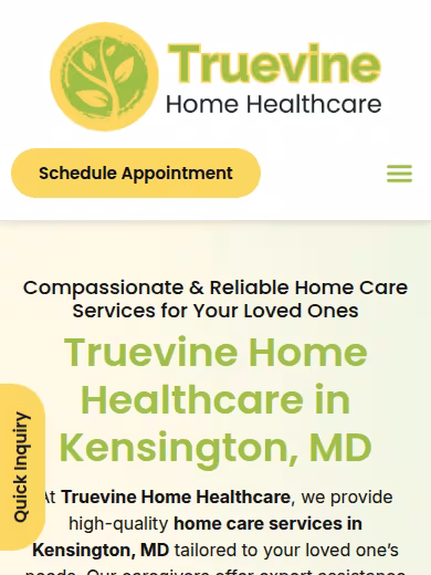 Truevine Home Healthcare Services website