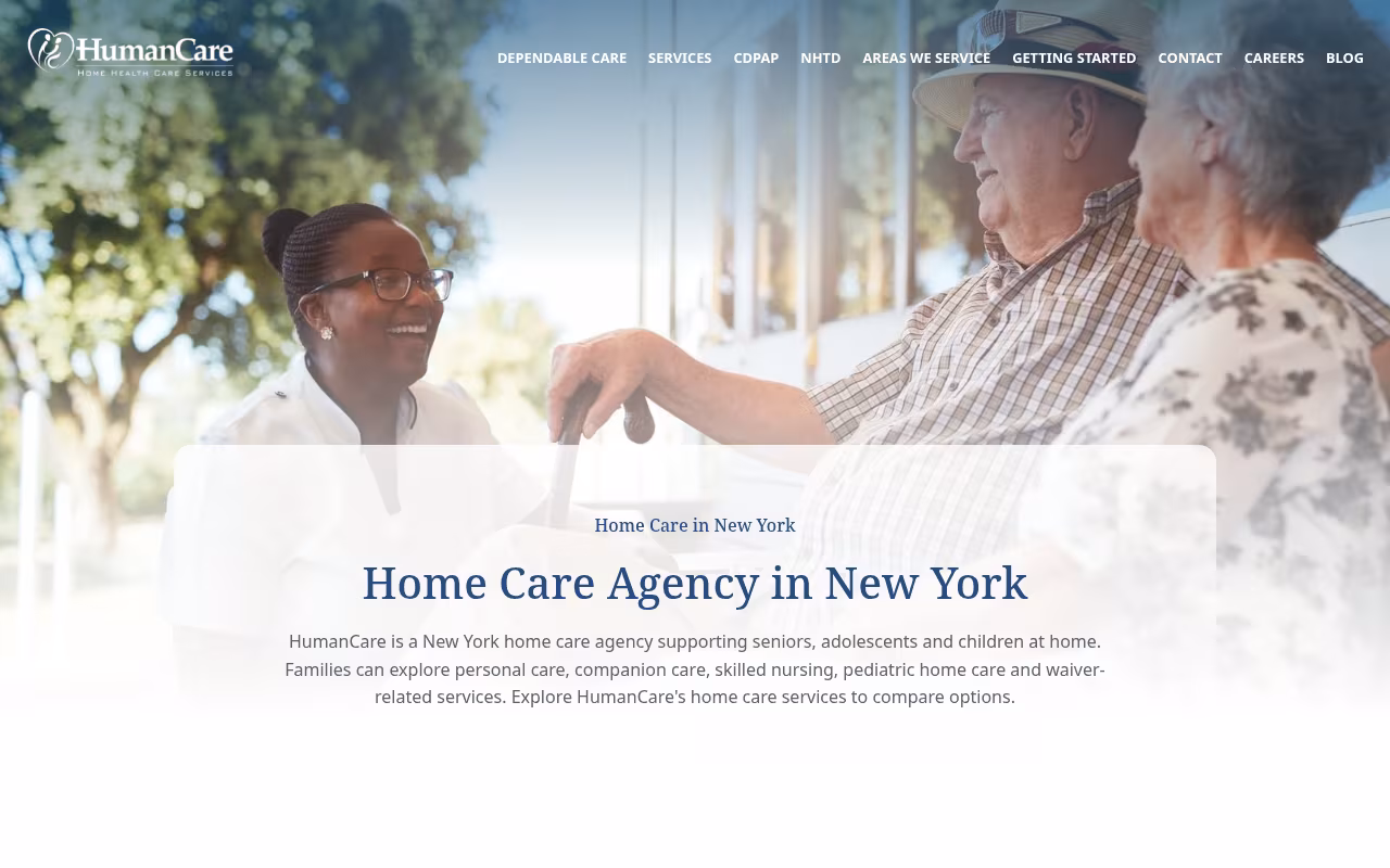Human Care: NHTD In NY & Home Care Agency Services In New York website