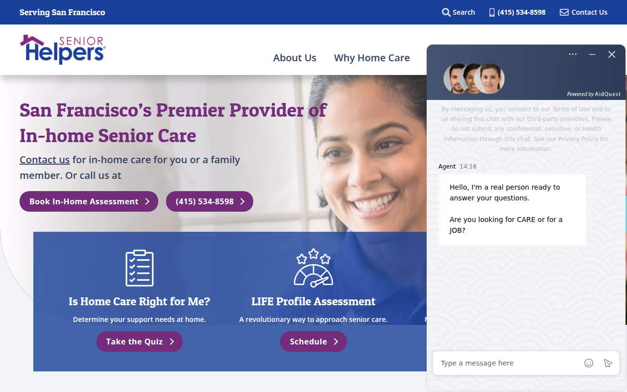 Senior Helpers website