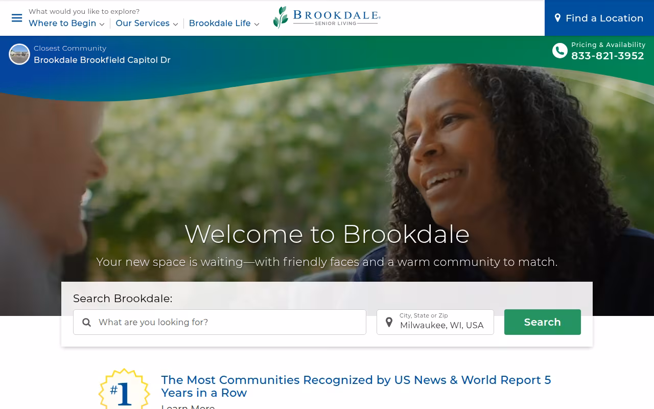 Brookdale Senior Living - Milwaukee Office website