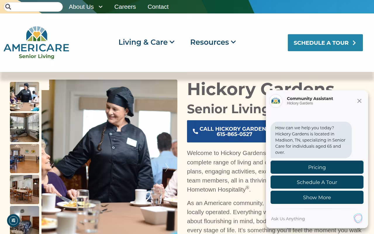 Hickory Gardens Assisted Living website