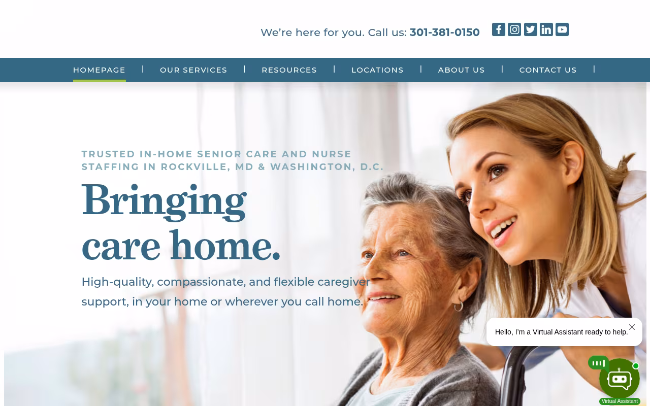 SmithLife Homecare website