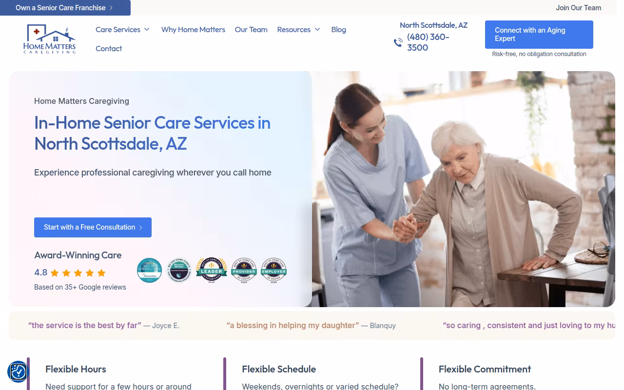 Home Matters Caregiving website