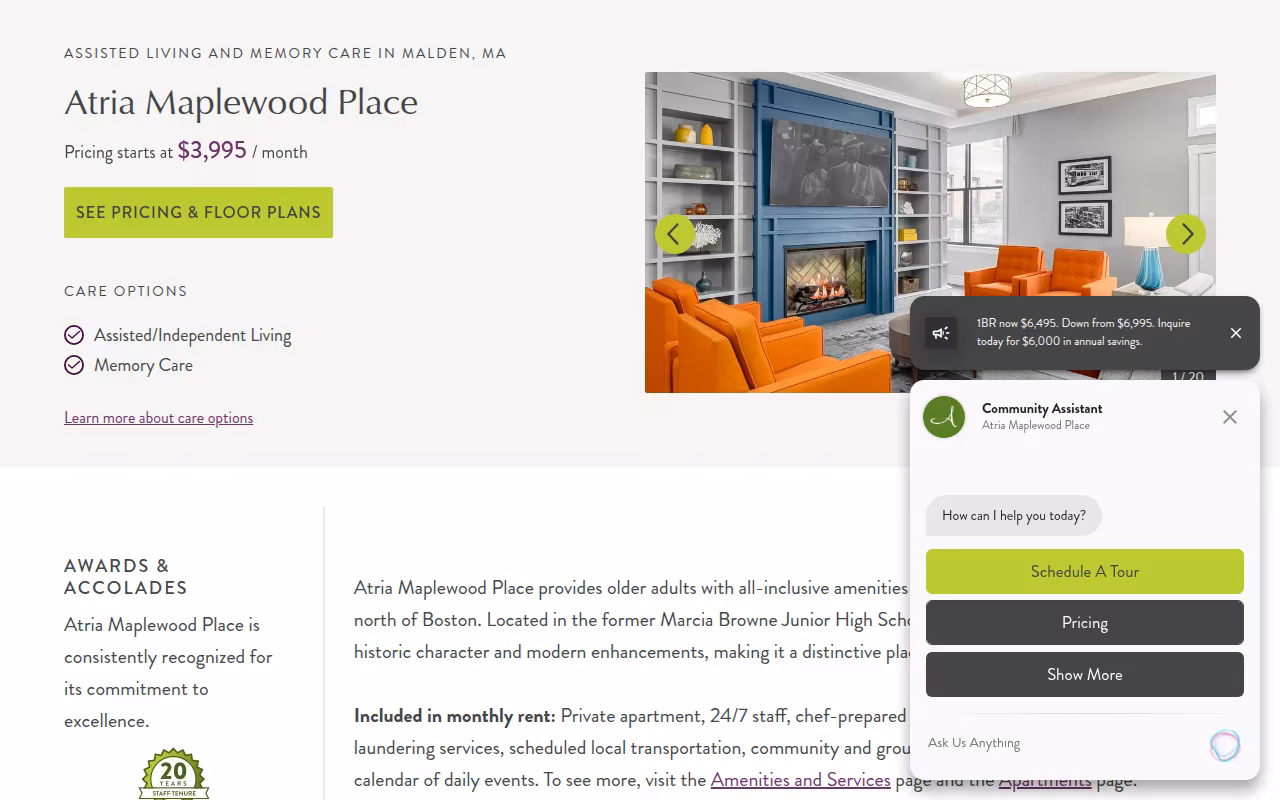 Atria Maplewood Place website