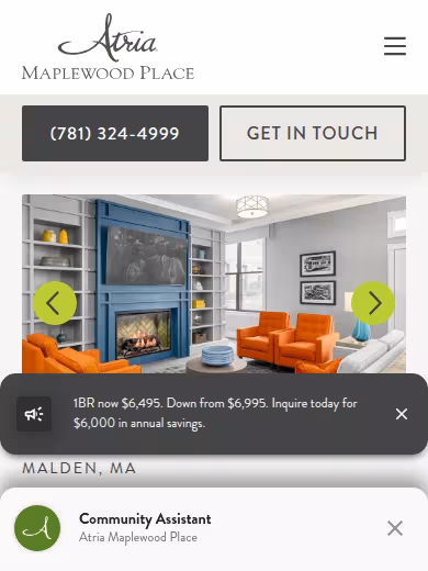Atria Maplewood Place website