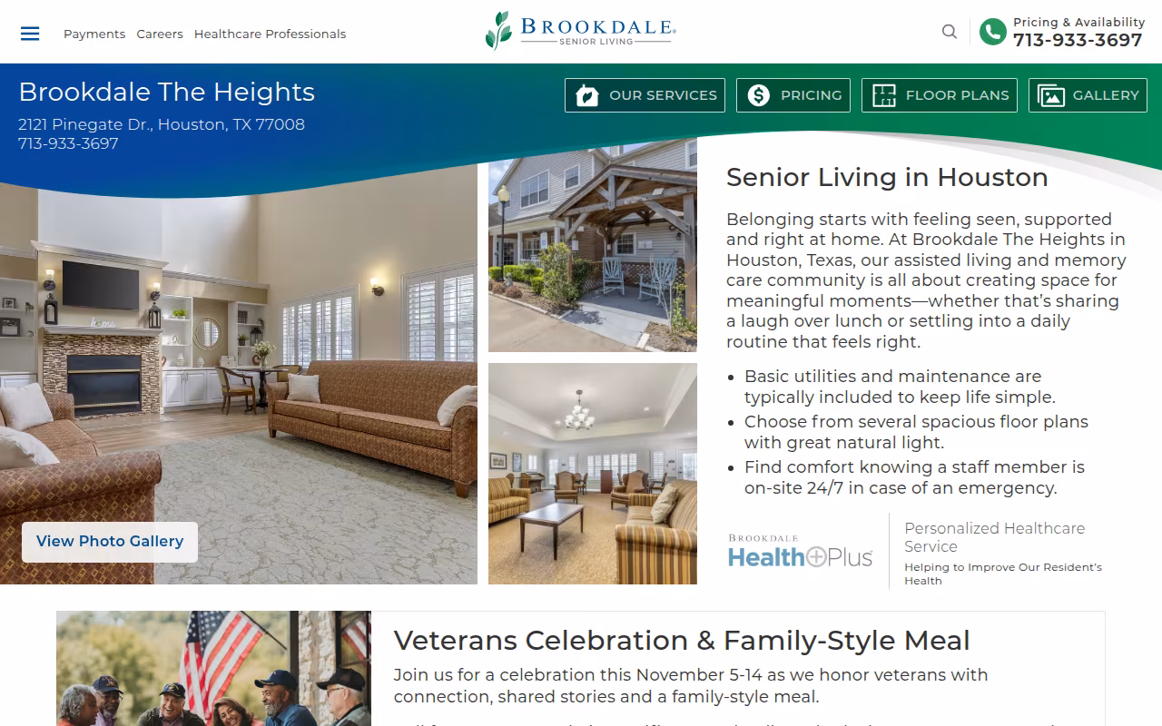 Brookdale The Heights website