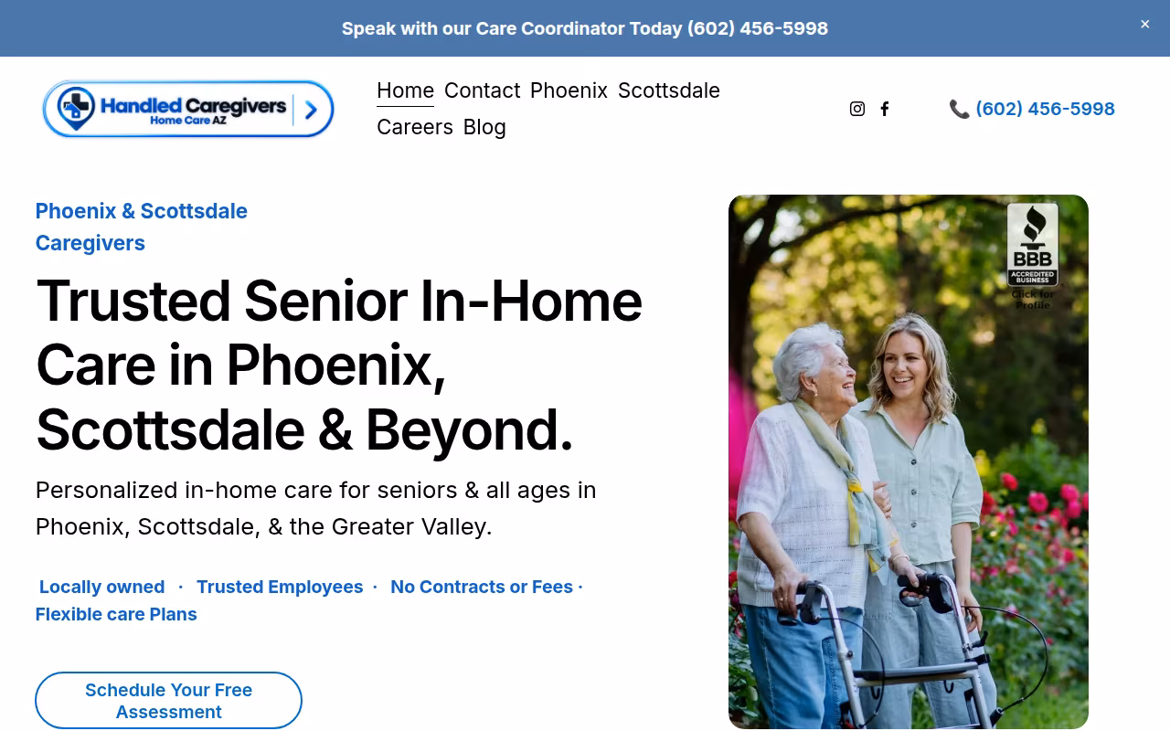 Handled Home Care website