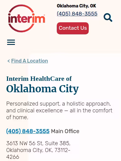 Interim HealthCare of Oklahoma City website