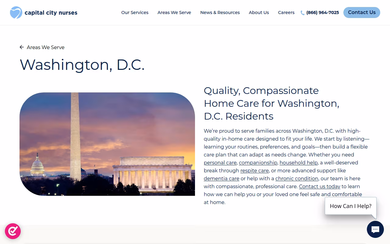 Capital City Nurses - Washington website