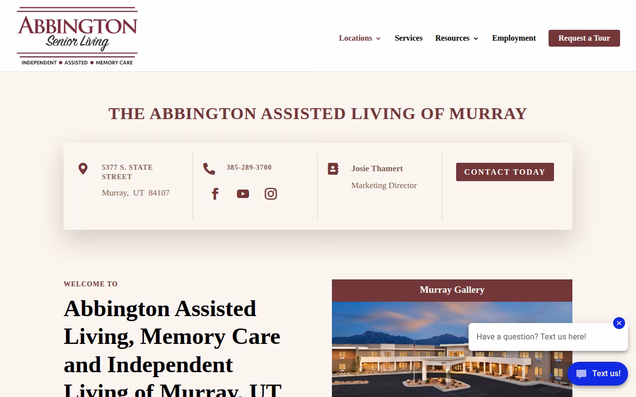 Abbington Senior Living of Murray website