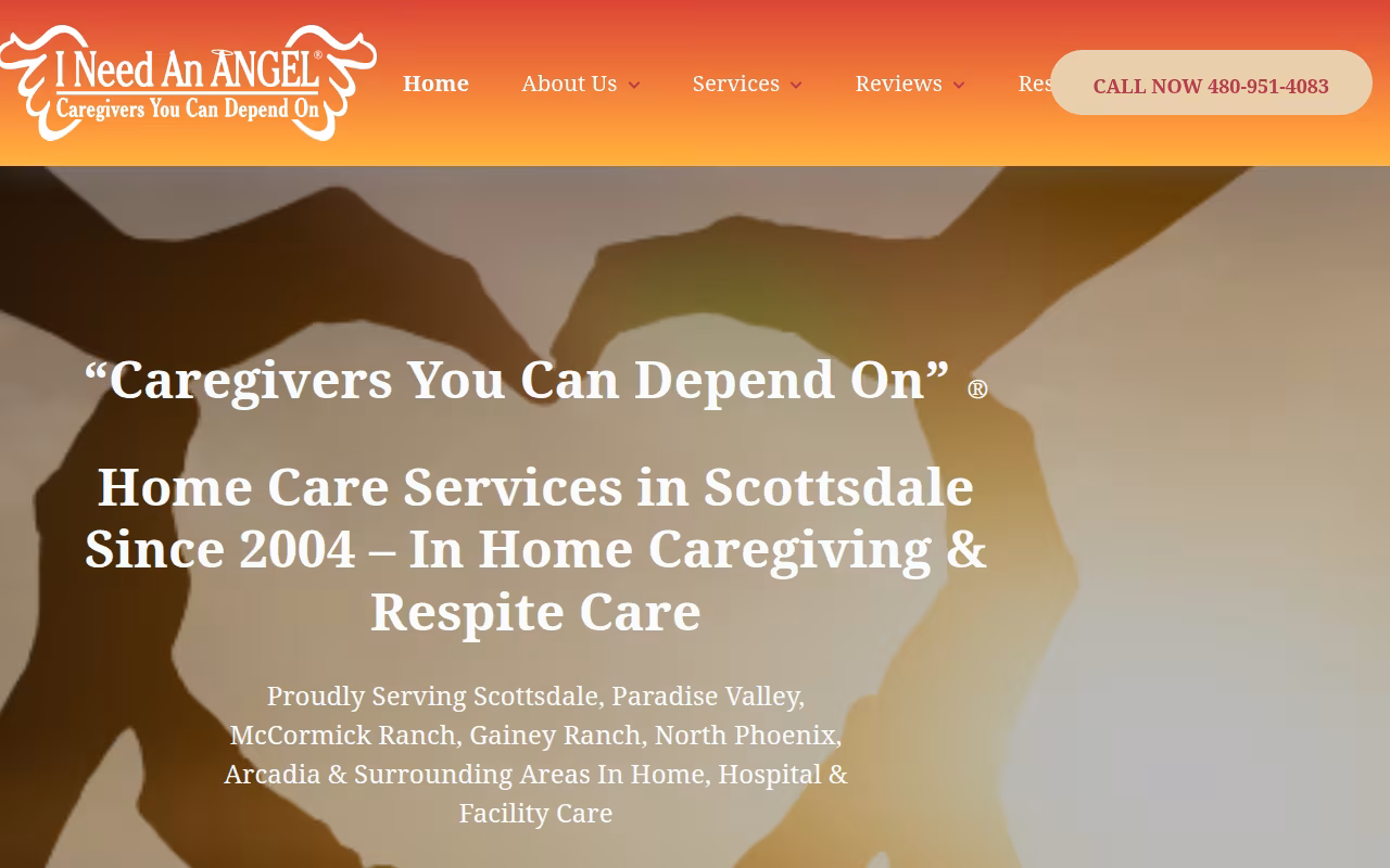 I Need An ANGEL Home Care Services website