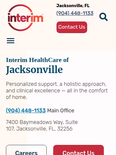 Interim HealthCare of Jacksonville website