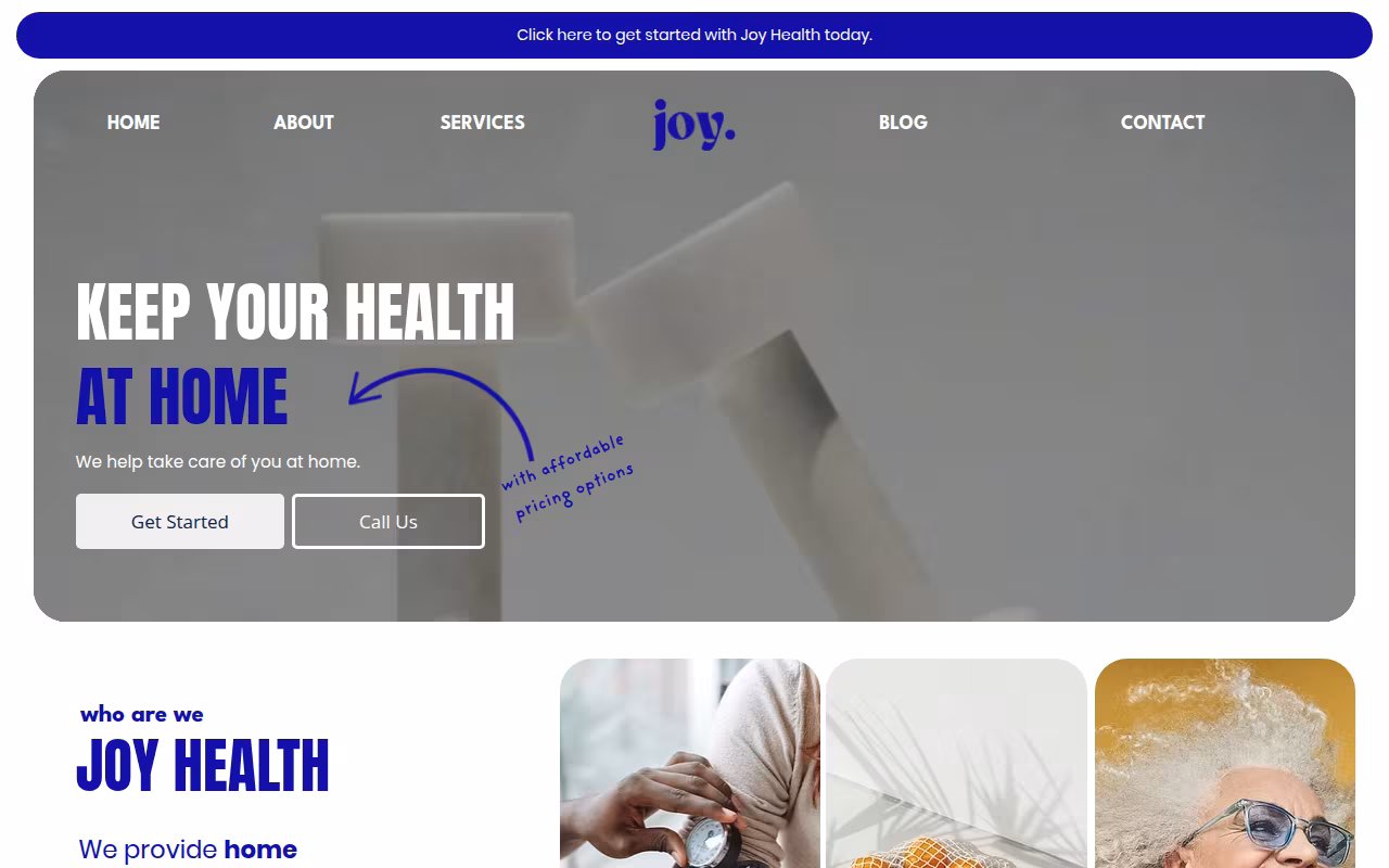 Joy Health website