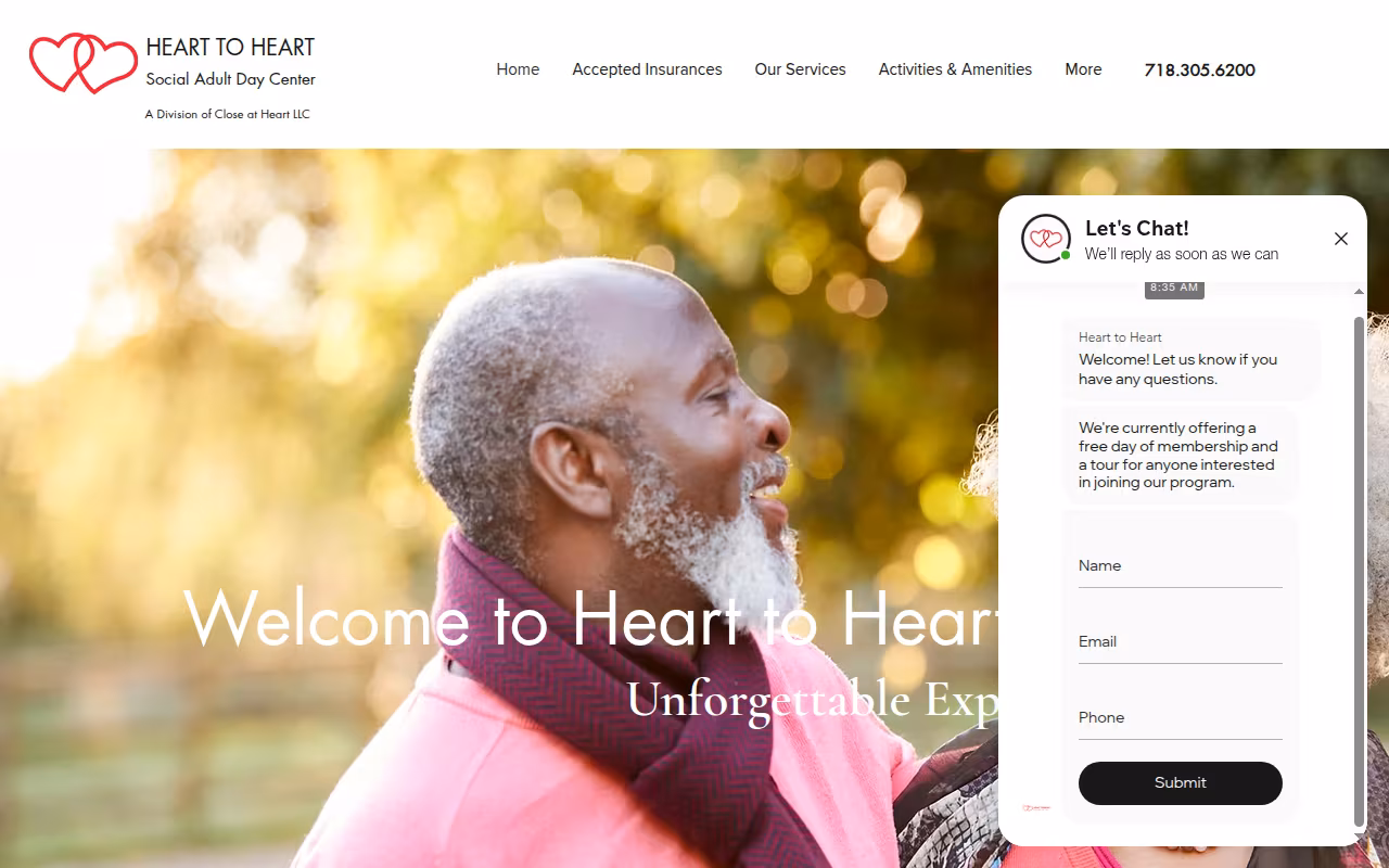 Heart To Heart Social Adult Day Service website