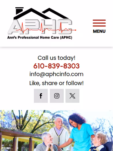 Ann's Professional Home Care website