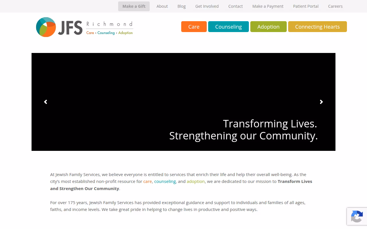 Jewish Family Services of Richmond website