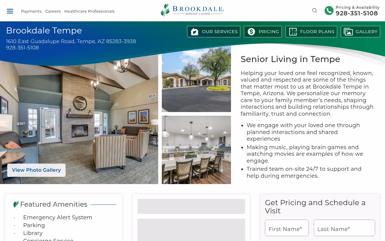 Brookdale Tempe website