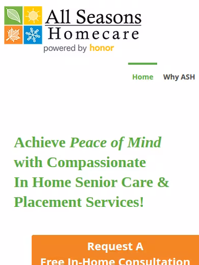 All Seasons Homecare website