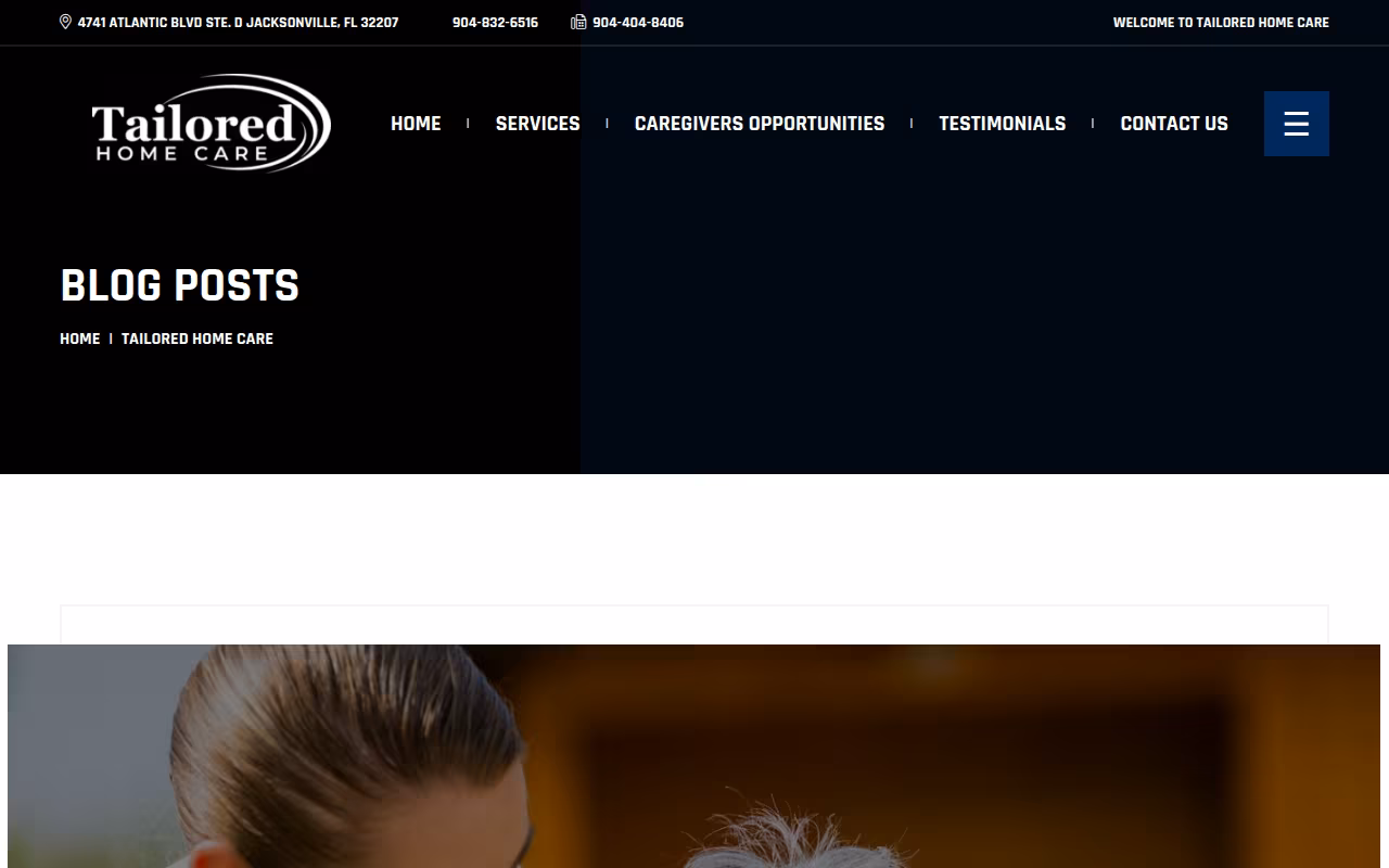 Tailored Home Care Services website