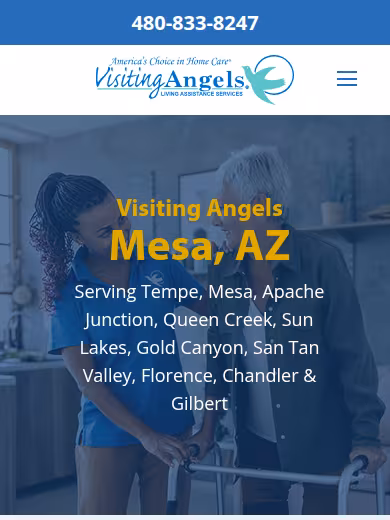 Visiting Angels Senior Home Care website