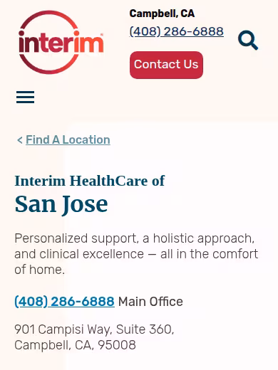 Interim HealthCare of San Jose website