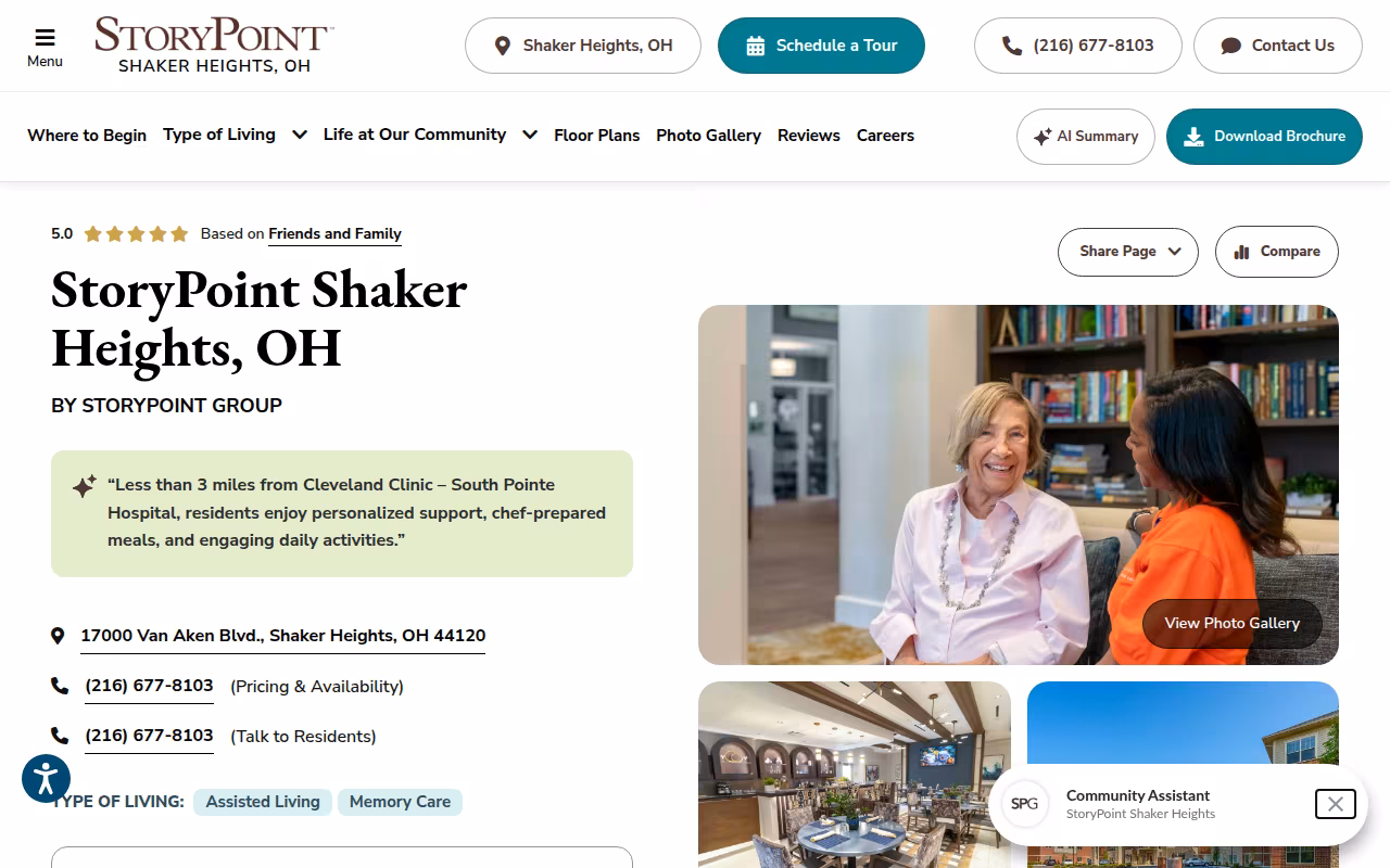 StoryPoint Shaker Heights website