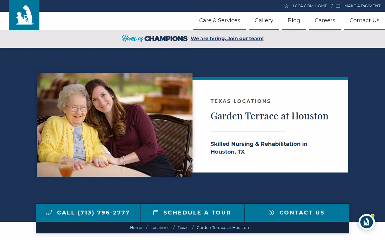Garden Terrace at Houston website