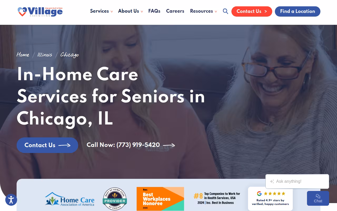 Village Caregiving website