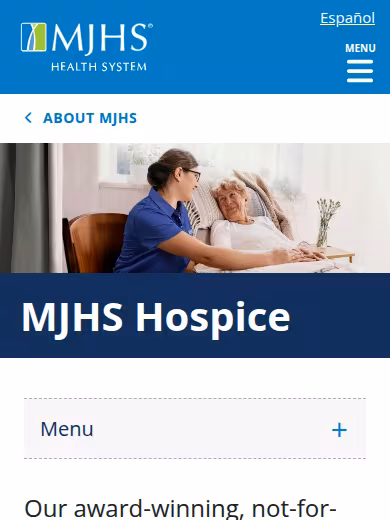 MJHS Hospice and Palliative Care website