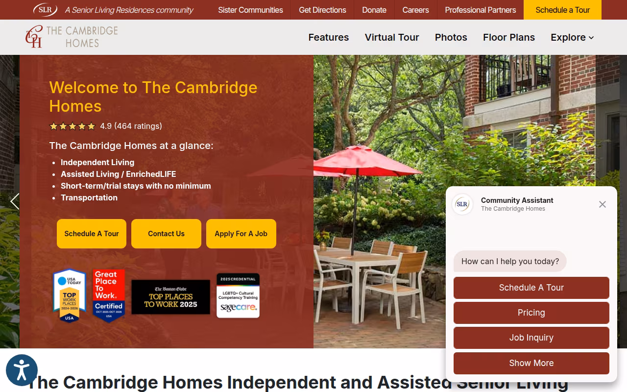 The Cambridge Homes website