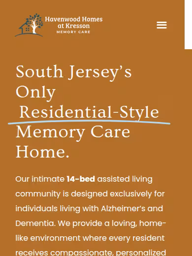 Havenwood Homes at Kresson website