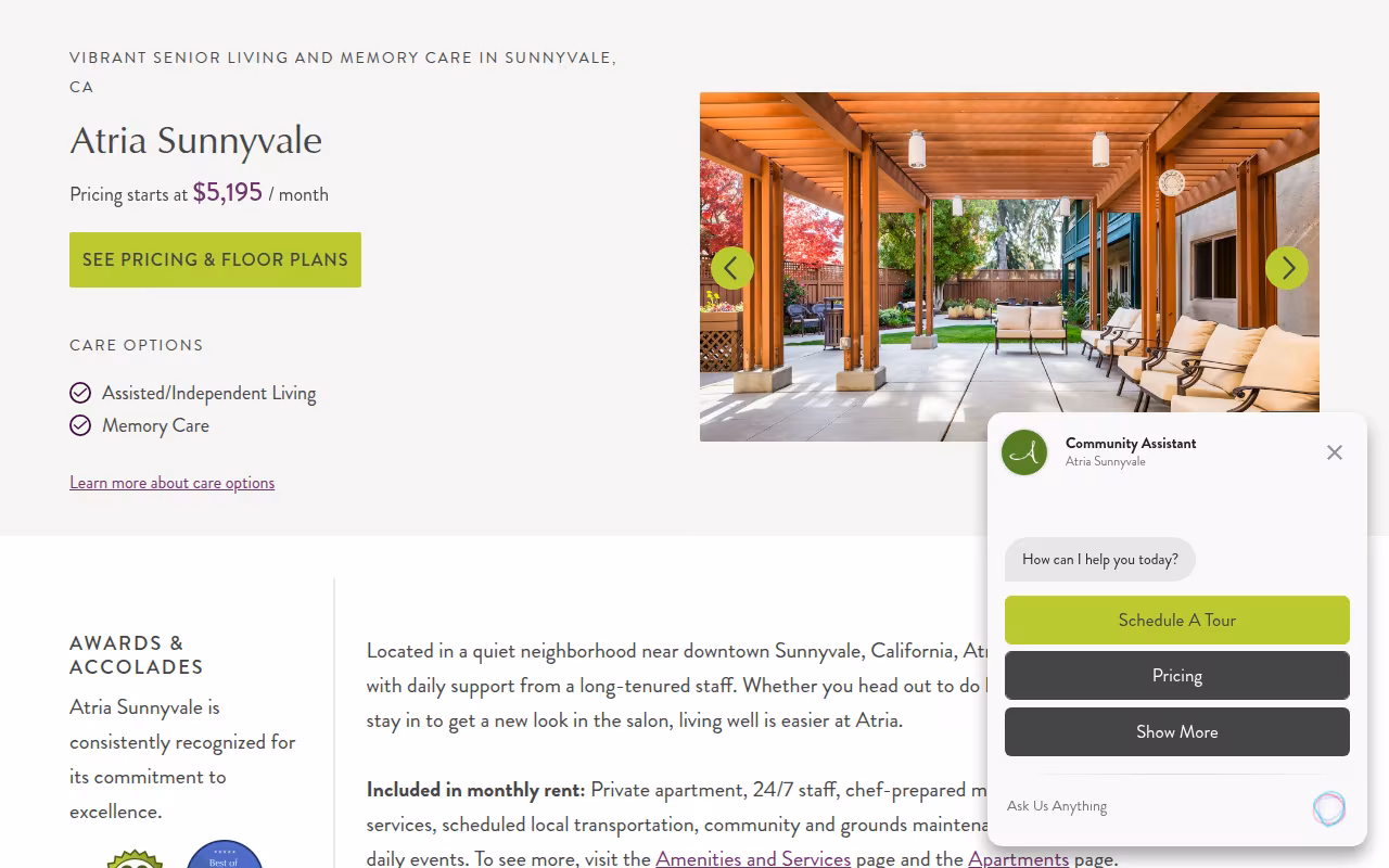 Atria Sunnyvale website