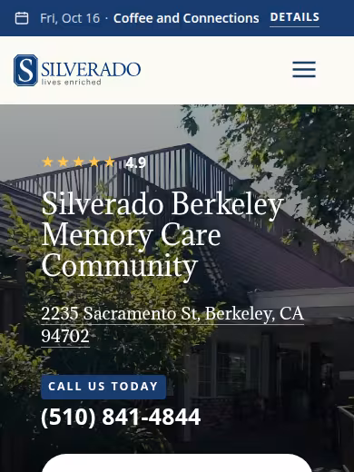 Silverado Berkeley Memory Care Community website