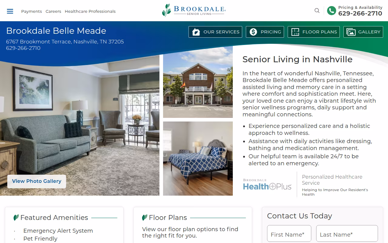 Brookdale Belle Meade website