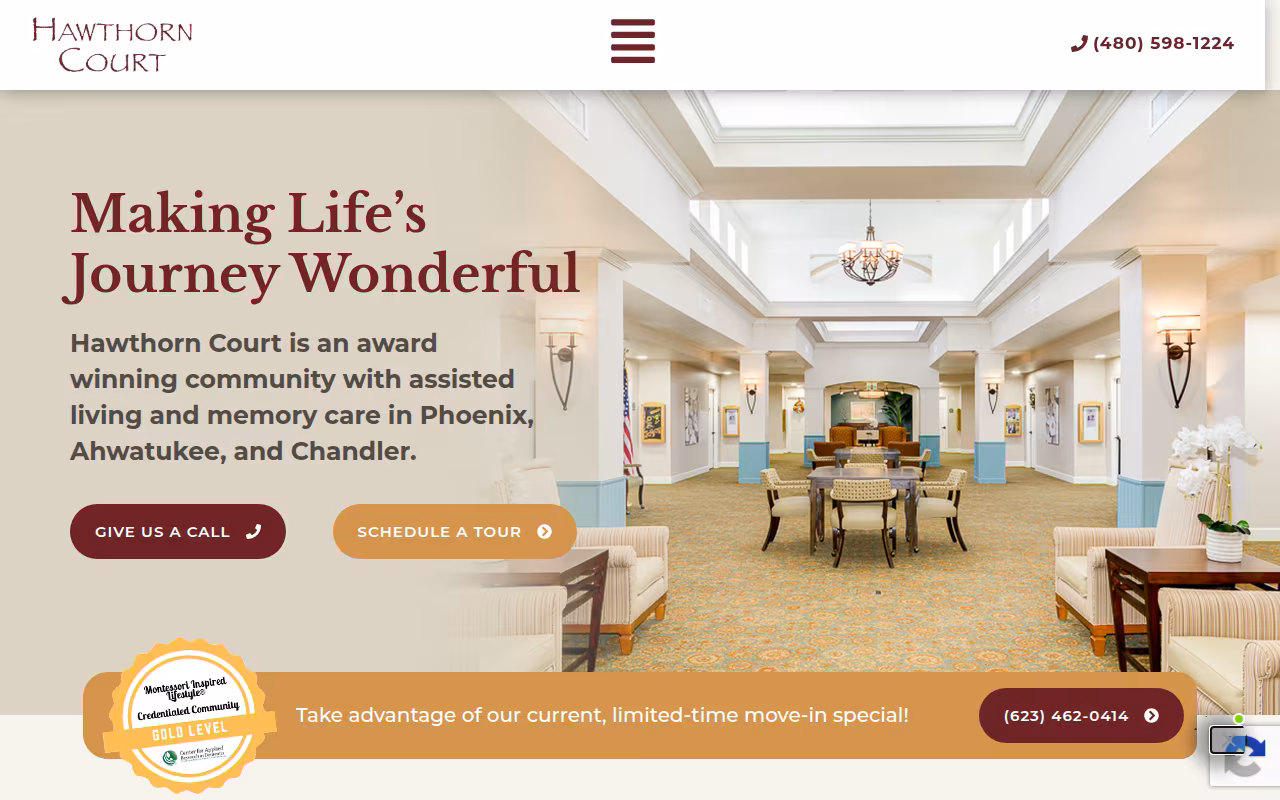 Hawthorn Court at Ahwatukee Memory Care website