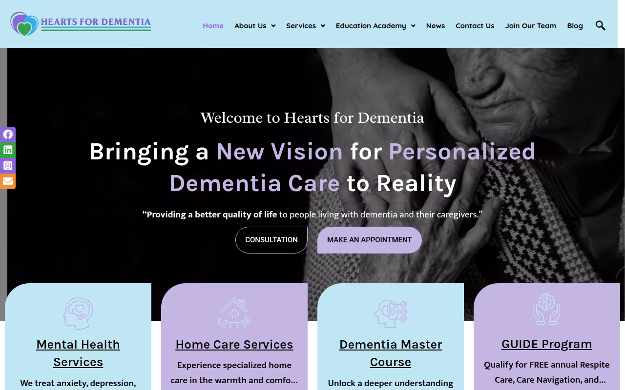 Hearts For Dementia website
